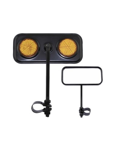 Rectangle Mirror Black Amber Reflectors.